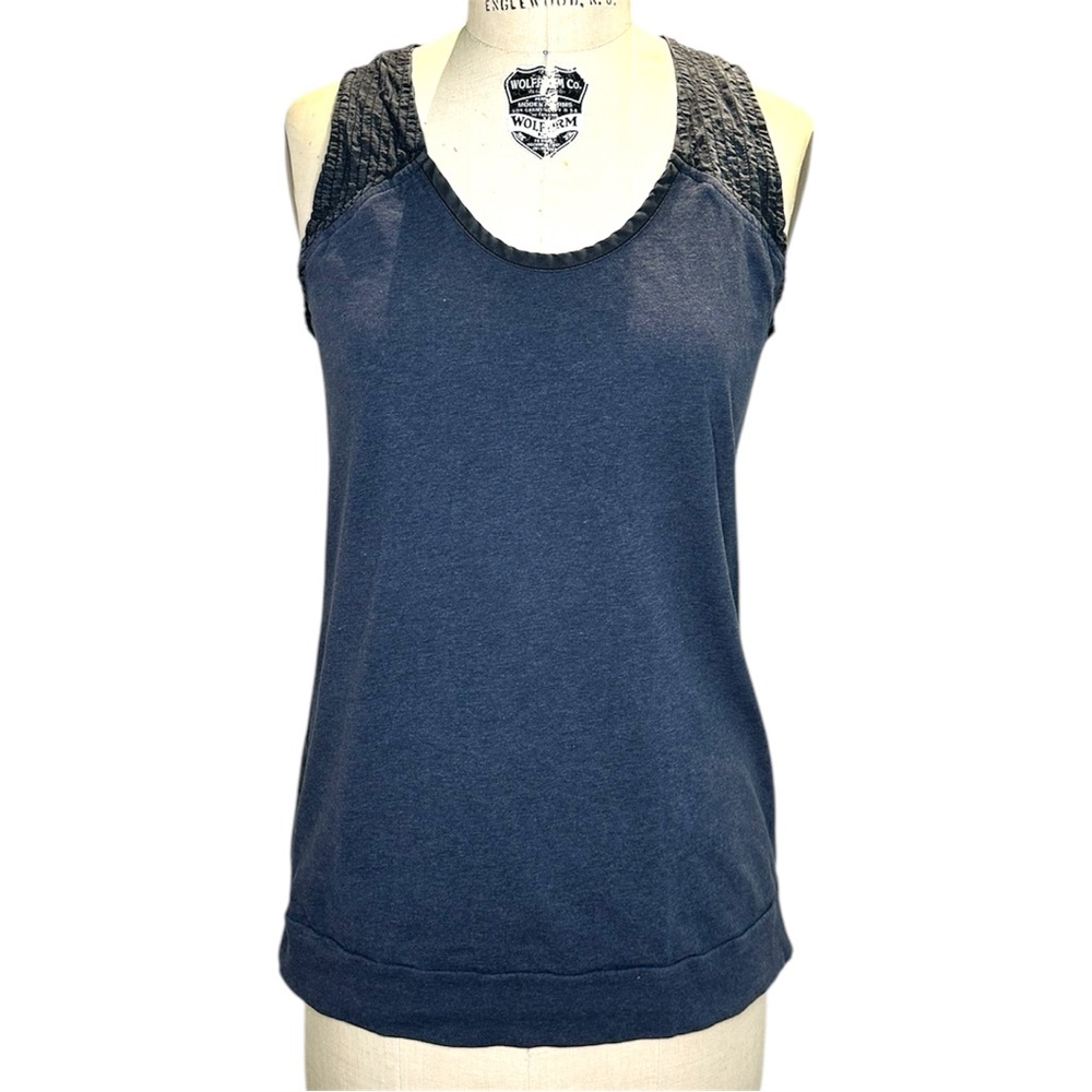 Lululemon Charcoal Gray Mixed Media Moto Tank Top — Size 6